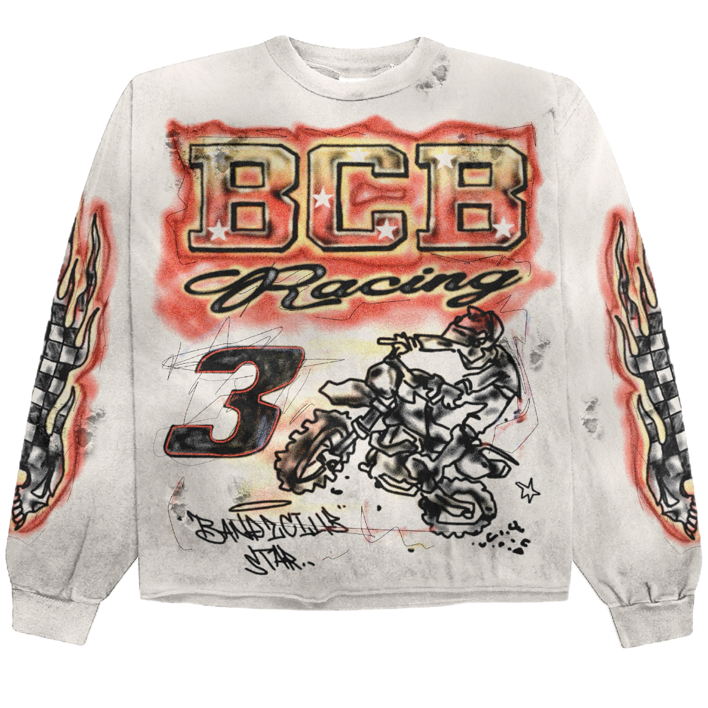 BCB Racing “Flame 3” Vintage Moto Crewneck